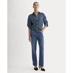 Everlane Women's Low-Rise Straight Jean in Tungsten Old Blue, Size 29, Cotton/D…